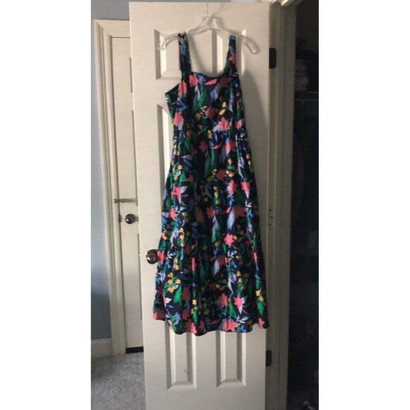 J. Crew Imogine Women's Size 14 Floral Tiered Sleeveless Midi Maxi Dress Cottage - Picture 4 of 8